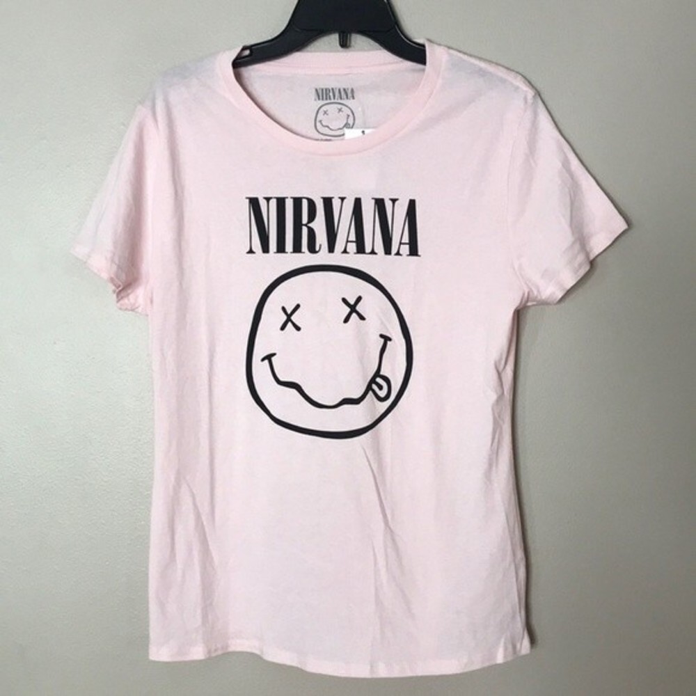 Nirvana Pink Smile Girls T-Shirt size large